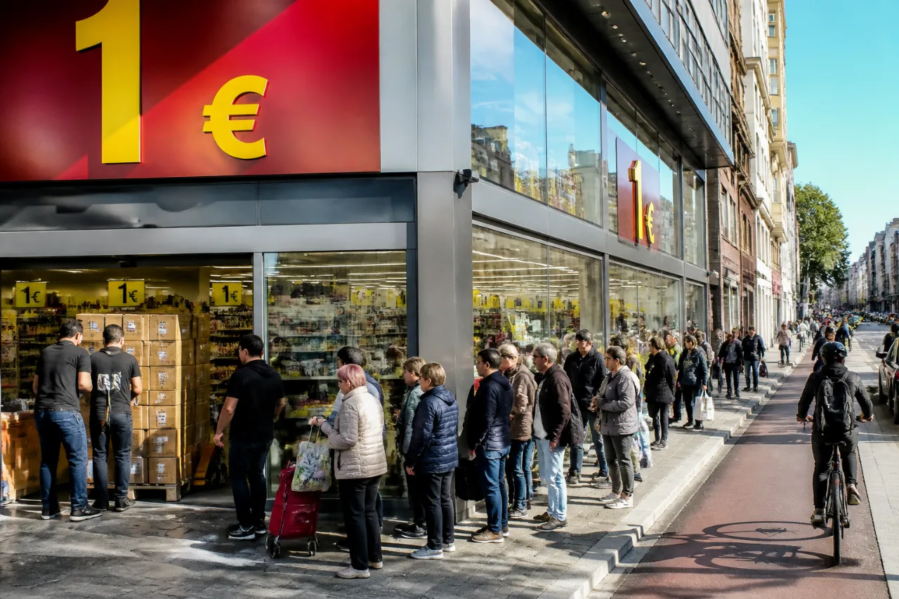 Σούπερ μάρκετ «1 ευρώ» στο κέντρο της Λάρισας φέρνει ουρές και αλλαγές στην αγορά