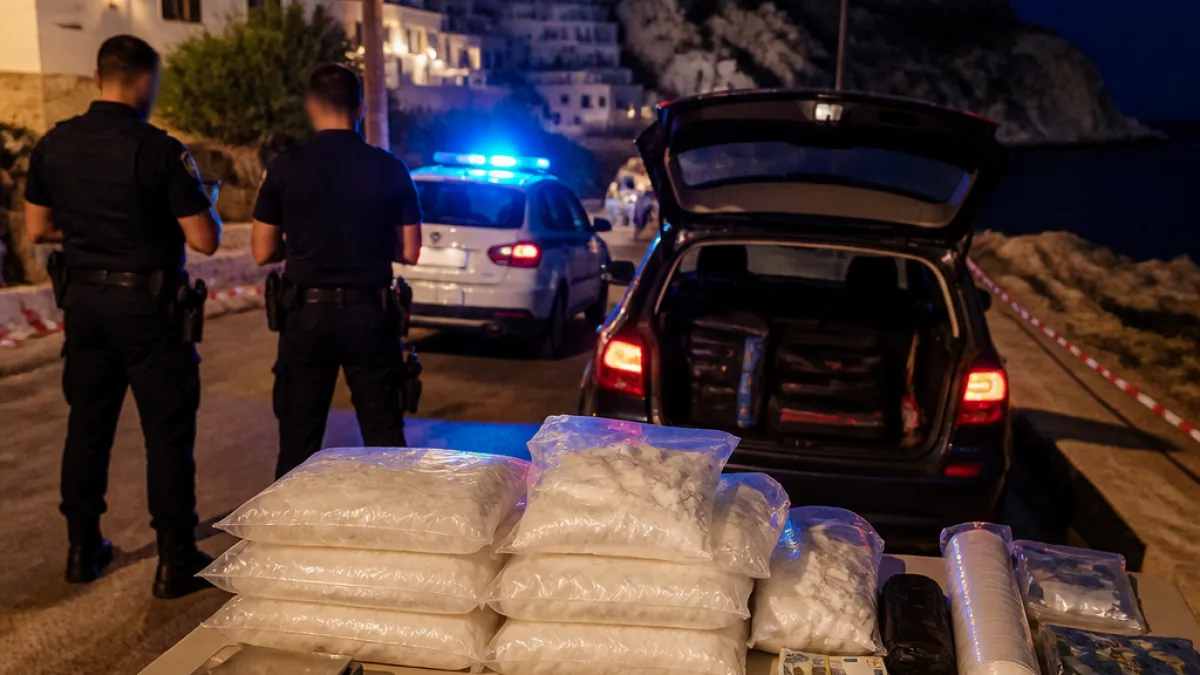 Σύλληψη στη Μήλο για διακίνηση κοκαΐνης: κατασχέθηκαν 186,3 γραμ. και 6.250 ευρώ