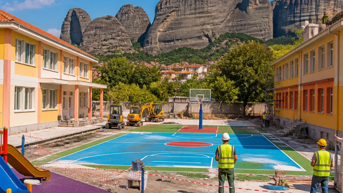 Σύμβαση για αναβάθμιση των σχολικών αυλών στην Καλαμπάκα: βήμα για ασφαλέστερα σχολεία
