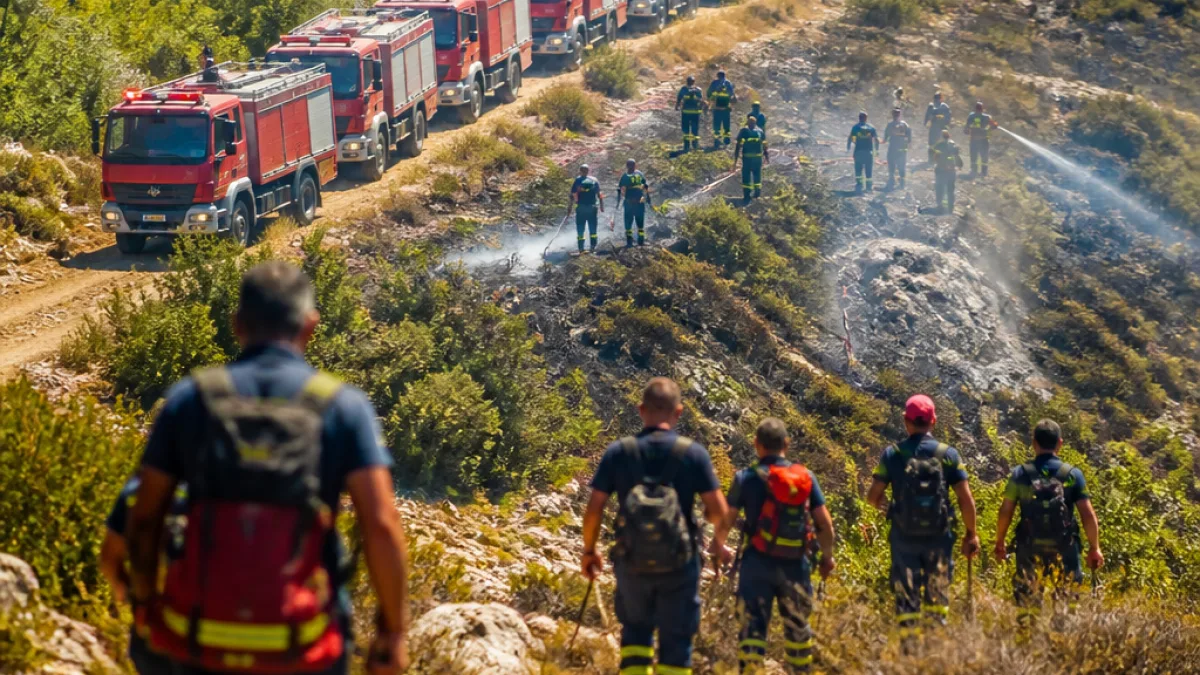 Ταχύτατη κατάσβεση φωτιάς στο Μυρτόφυτο Παγγαίου — ελεγχόμενο μέτωπο μέσα σε 10 λεπτά