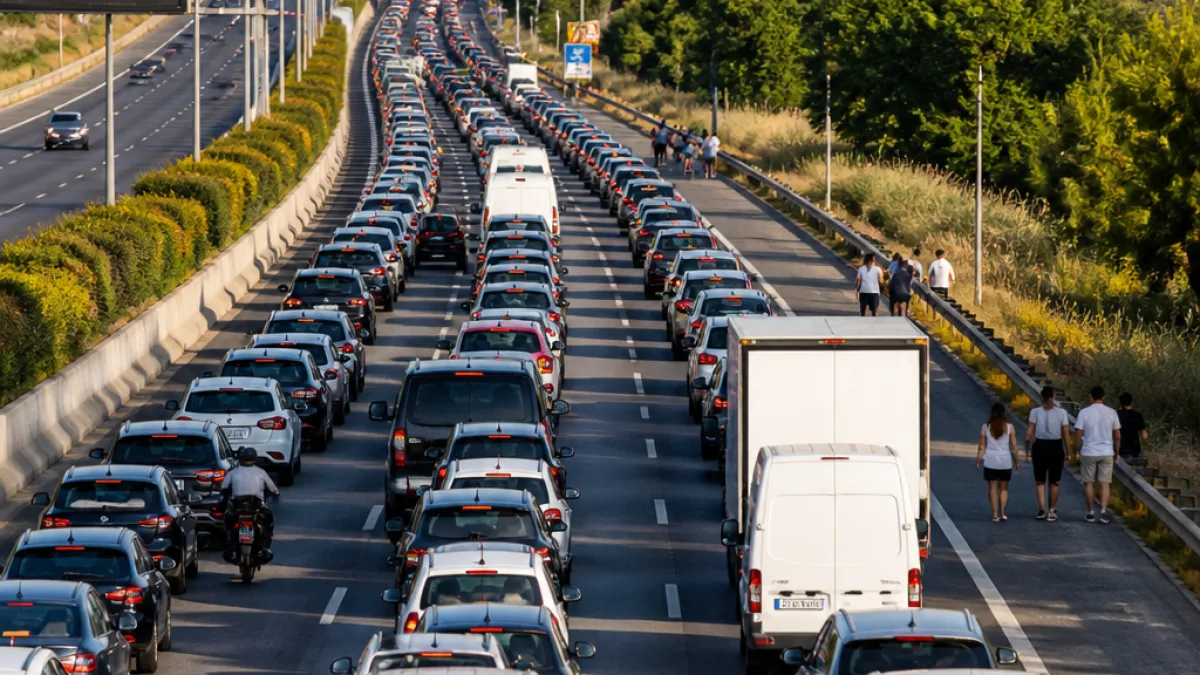 Τεράστιες ουρές στην επιστροφή από Χαλκιδική: κυκλοφοριακή συμφόρηση προς Θεσσαλονίκη