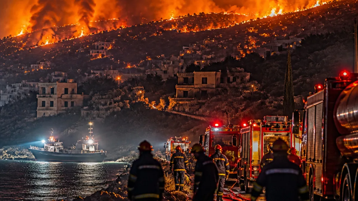 Τέταρτη νύχτα μάχης στη Δυτική Αττική: φωτιές σε Ψάθα, Λούμπα και περιοχές των Μεγάρων