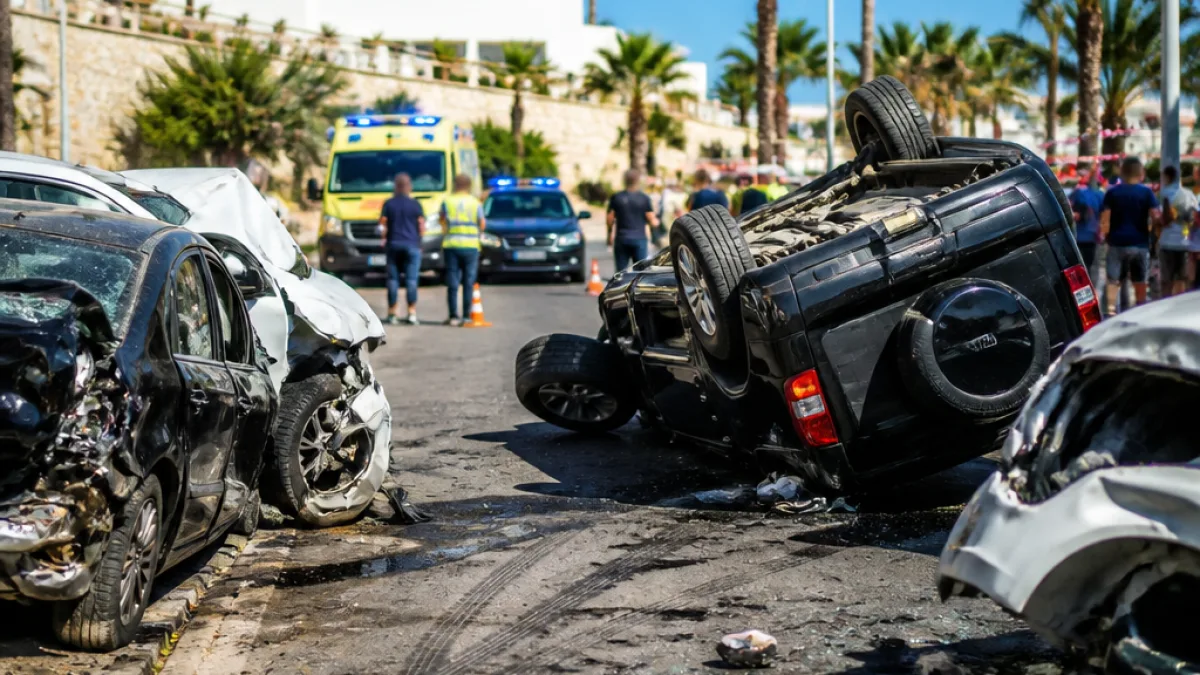Τροχαίο σοκ στη Χερσόνησο: τζιπ κατέστρεψε σταθμευμένα οχήματα, οδηγός συνελήφθη