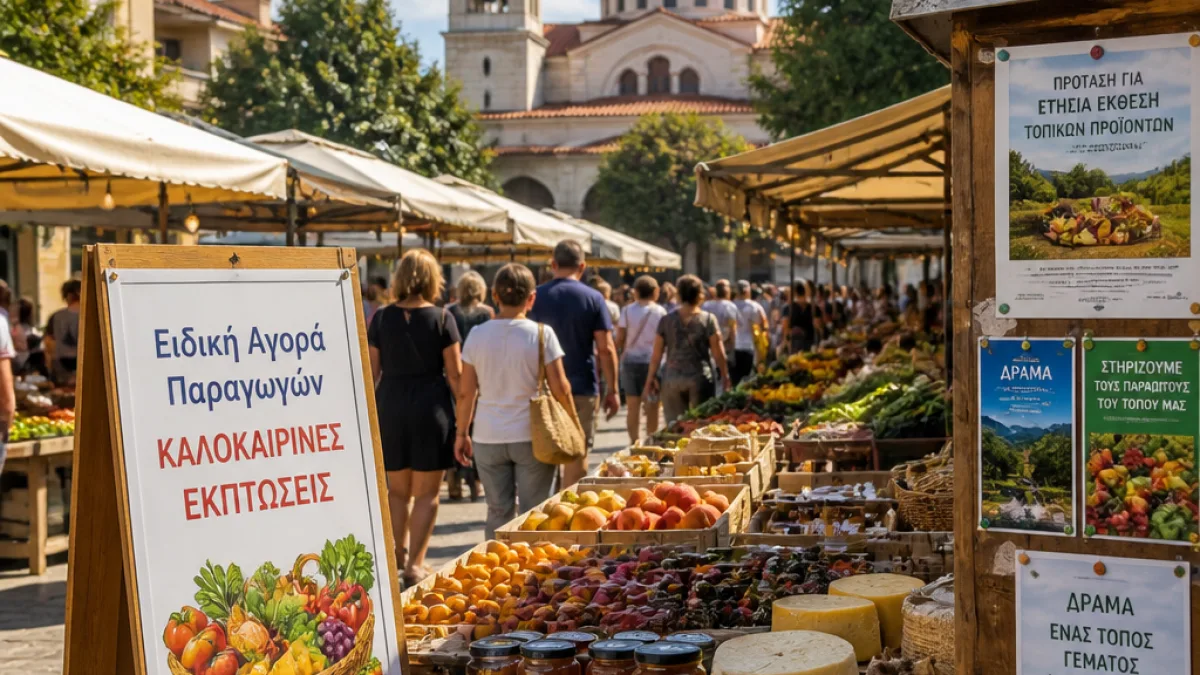 Ξεκίνησε η Ειδική Αγορά Παραγωγών στη Δράμα — συζητήσεις για μόνιμη ετήσια διοργάνωση