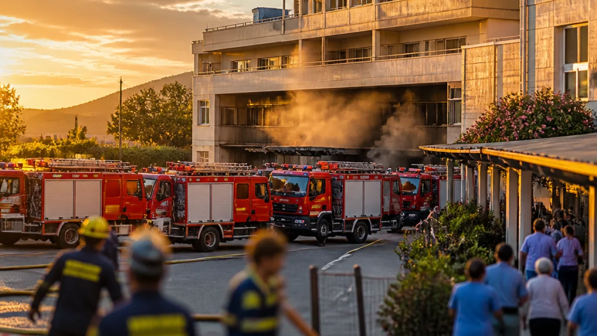 Υπό έλεγχο η φωτιά στις τουαλέτες του Θριασίου — προληπτική απομάκρυνση λόγω καπνών