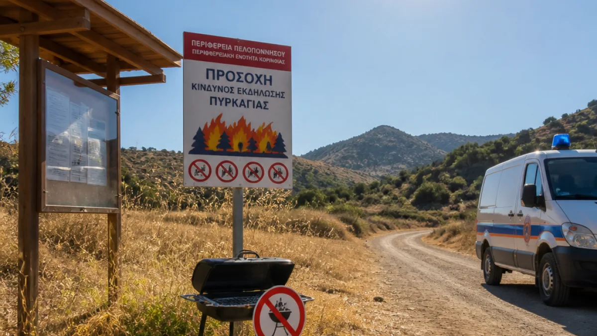Υψηλός κίνδυνος πυρκαγιάς για την Κορινθία την Τετάρτη 15 Ιουλίου